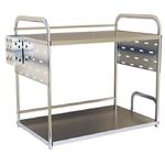 2-Tiers Storage Shelf Kitchen Organizer Rack Silver Color Carbon Steel Frame